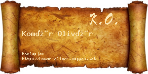 Komár Olivér névjegykártya